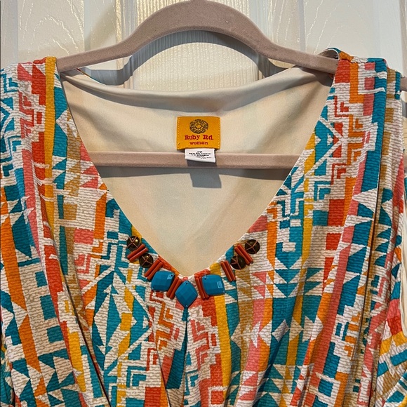 Ruby Rd. Multicolor Geometric Maxi Dress - Picture 2 of 4